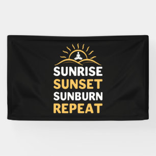Banderoles Yoga Lover Yoga Sunrise Sunset Sunburn Répéter