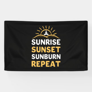 Banderoles Yoga Lover | Yoga Sunrise Sunset Sunburn Répéter