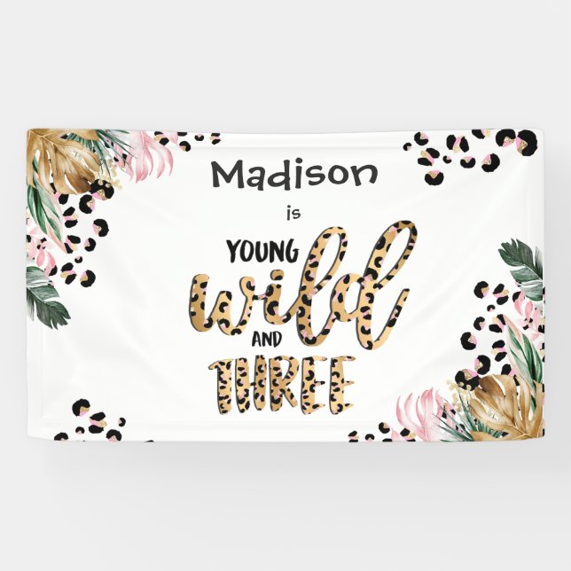 Banderoles Young Wild & Three Empreinte de léopard Jungle Ann (Horizontal)