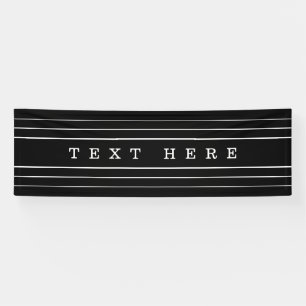 Banderoles Your Custom Text & Modern Stripes Black & White