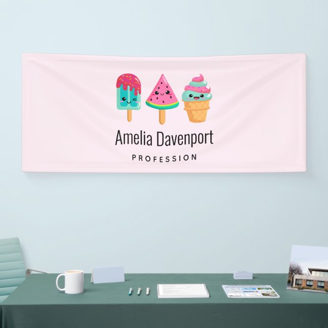 Banderoles Yummy Ice Cream Trio Summer Vibe Business (Salon professionnel)