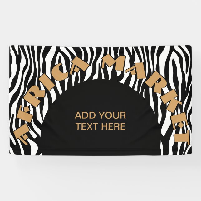 Banderoles Zebra rayures motif noir & blanc + vos idées (Horizontal)