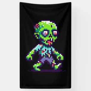 Banderoles zombie drôle Halloween 8 bits