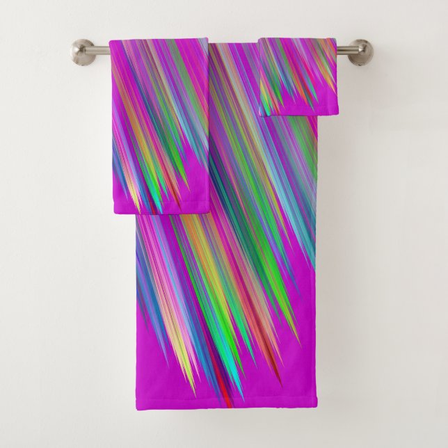 Bandes abstraites motley sur couleur fuchsia (En situation)