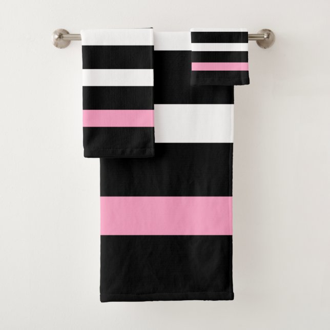 Bandes blanches et noires accents d'encre motif (En situation)