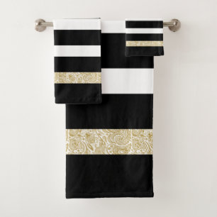 Bandes blanches et noires or paisible Accent