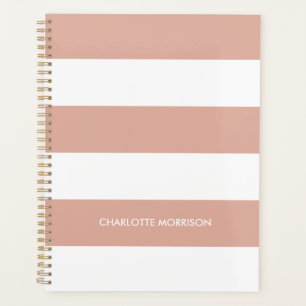 Bandes blanches rose pâle modernes nom personnalis