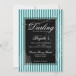 Bandes bleues et noires Invitation