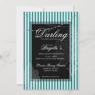 Bandes bleues et noires Invitation