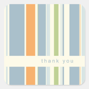 Bandes bleues pastel merci les autocollants