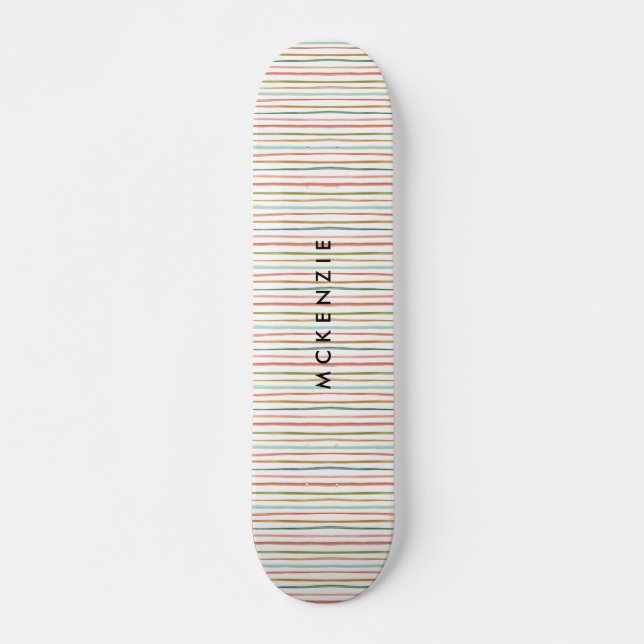 Bandes colorées Nom personnalisé Skateboard (Devant)