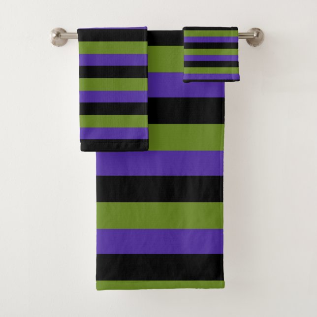 Bandes de cuisine violet noir vert Halloween (En situation)