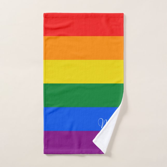 Bandes de drapeau arc-en-ciel (Serviette à main)