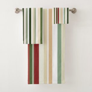 Bandes d'olivier, de vert et de rouge
