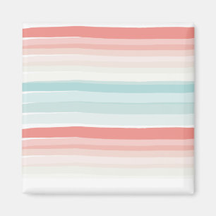 Bandes estivales en corail et aimant turquoise