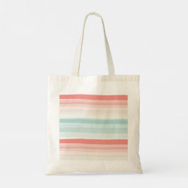 Bandes estivales en corail et sac turquoise
