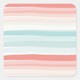 Bandes estivales en corail et stickers turquoise