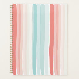 Bandes estivales en corail et turquoise