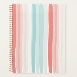 Bandes estivales en corail et turquoise