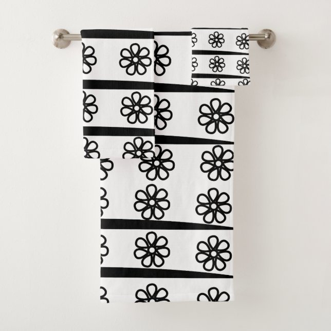 Bandes florales noires et blanches (En situation)