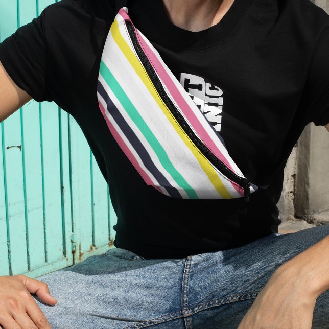 Bandes horizontales colorées (Colored Horizontal Stripes Fanny Pack)