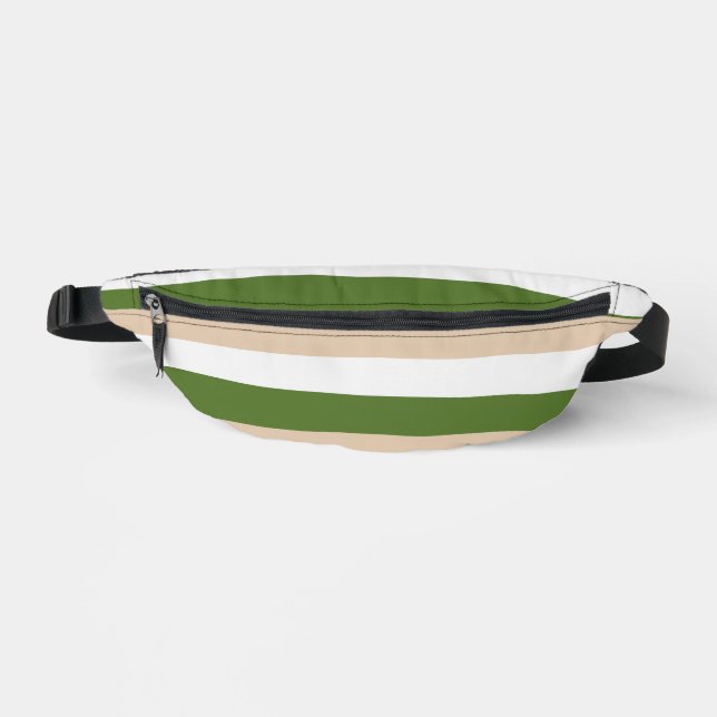 Bandes inégales - Blanc, Sable et Vert Palm (Recto)