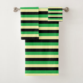 Bandes jaune pâle, noire et verte
