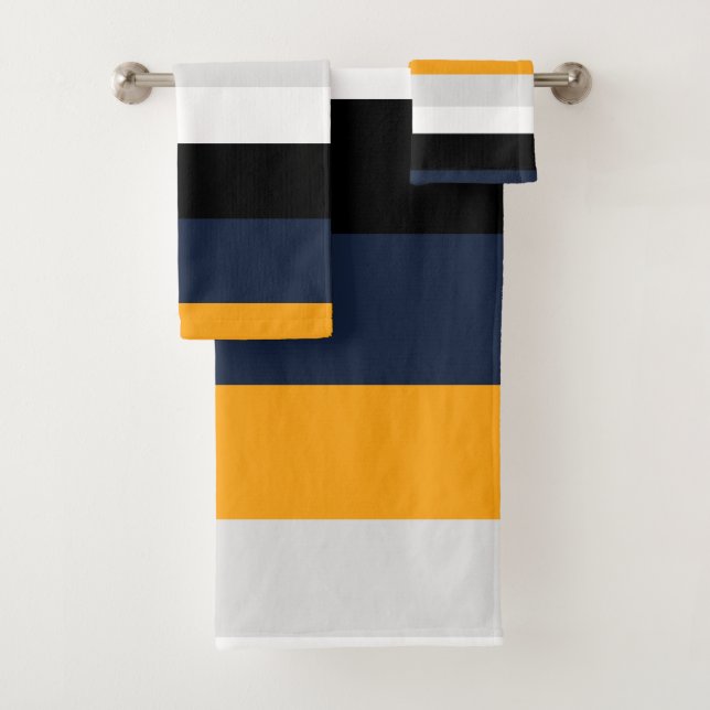 Bandes jaunes, bleues, blanches et noires (En situation)