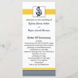 bandes marines, ancre, programmes de mariage nauti