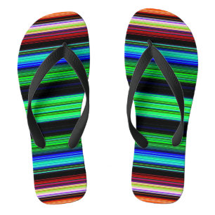 Bandes minces et colorées - 1 tongs adultes