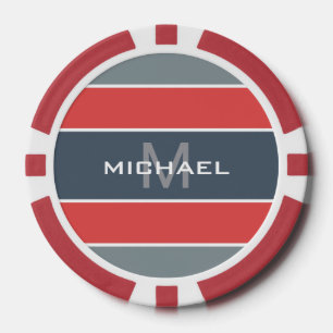 Bandes Motif personnalisées jetons de poker monogr