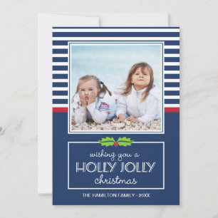 Bandes Nautiques Carte Plat Holly Jolly Christmas