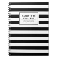 Bandes noires et blanches Carnet personnalisé