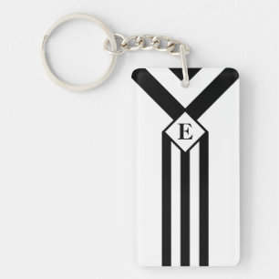 Bandes noires et Chevrons avec Monogramme sur blan
