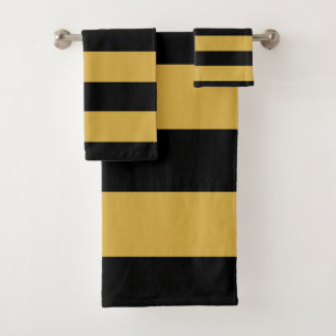 Bandes noires et or Serviettes