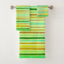 Bandes Orange, Citron, Chaux, Bleu, Serviette en A