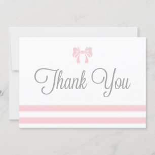 Bandes roses avec Carte de remerciements Baby show