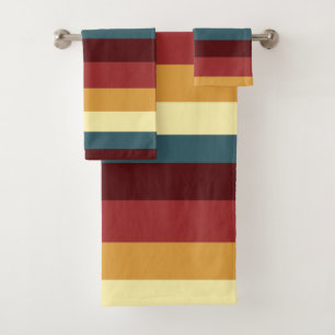 Bandes rouges, turquoises et jaunes