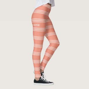 Bandes saumons leggings monogrammes personnalisés