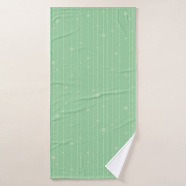 Bandes simples et points vert menthe minimal (Serviette de bain)