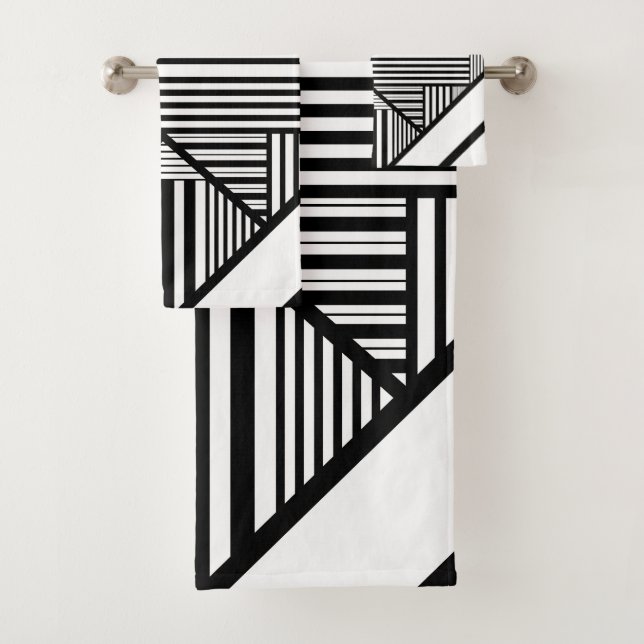 Bandes triangulaires 2 en noir et blanc (En situation)