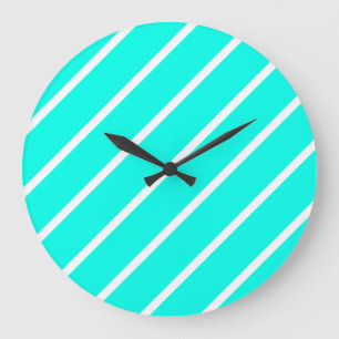 Bandes Turquoise & Blanc Horloge