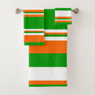 Bandes vertes, blanches et orange