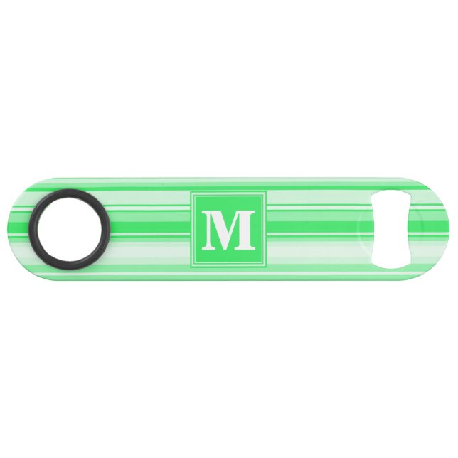 Bandes vertes de printemps monogramme (Devant (Horizontal))