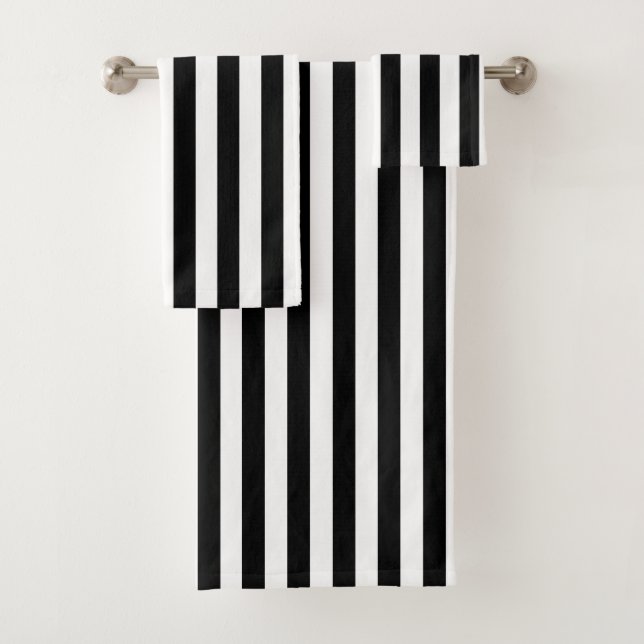 Bandes Verticales Chic Noir Et Blanc Gratté (En situation)