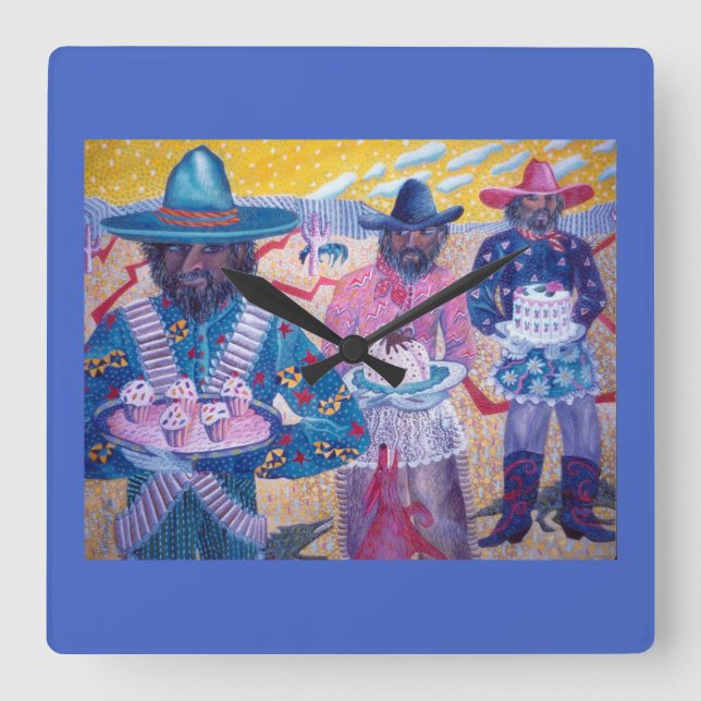 Bandido Bakeoff Quadratische Wanduhr (Vorderseite)