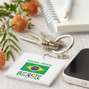 Bandiera Brasil personnalisée Carré en Acrylique