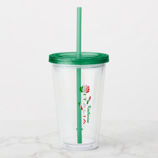 Bandiera d'Italia Rosa Personalisiert Acryltrinkbecher