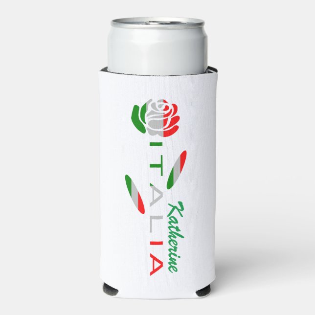Bandiera d'Italia Rosa Personalisiert Selters Dosenkühler (Seltzer Vorderseite)