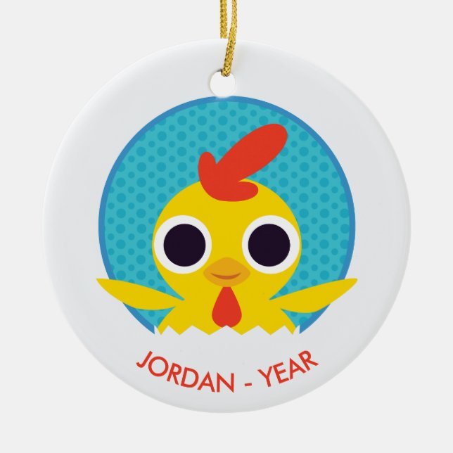 Bandit das Küken Keramikornament (Vorne)